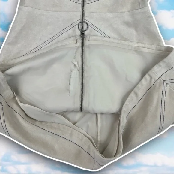 BCBGMAXAZRIA Alaina Faux Suede A-Line Zip Up Dress Mod Date Night Retro 60s - Picture 11 of 14